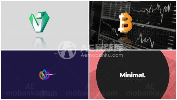 简洁三维标志展示AE模板