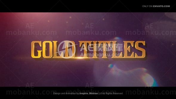 金色标题转场效果展示AE模板