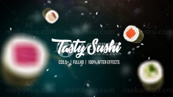 美味的寿司广告宣传AE模板