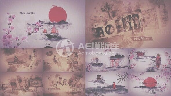 中国江南风格水墨特效AE模板