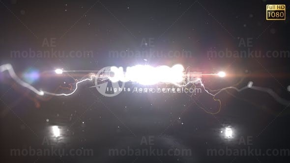 粒子光线特效标志展示AE模板