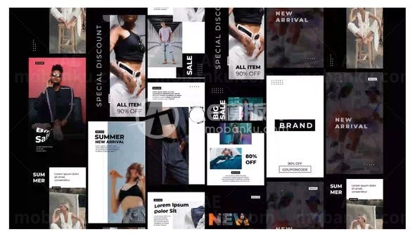 手机端时尚衣品展示AE模板