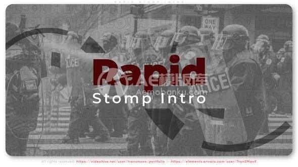 快速节奏黑白文字广告片头AE模板