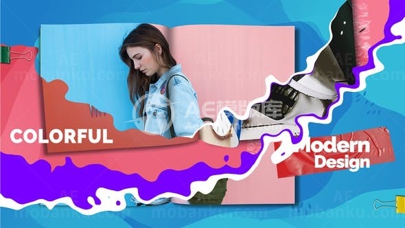 时尚杂志快速翻页效果展示AE模板