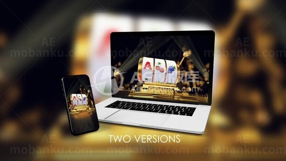 三维游戏机标志展示AE模板