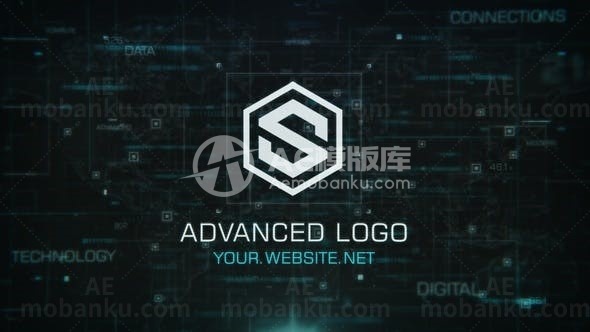 高科技感数字标志AE模板