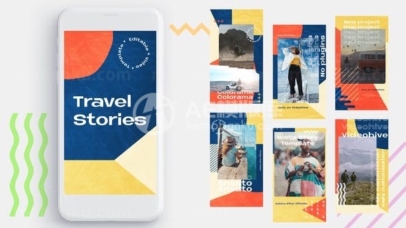 手机端旅行视频展示AE模板