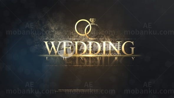 雾粒子效果金色标题幻灯片AE模板