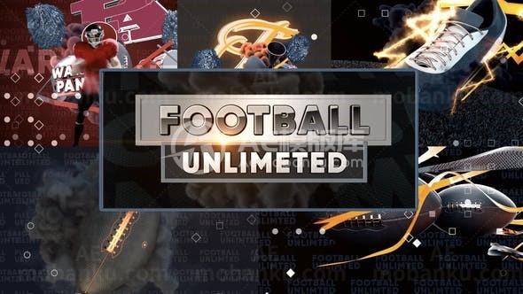 美式足球广告片头AE模板