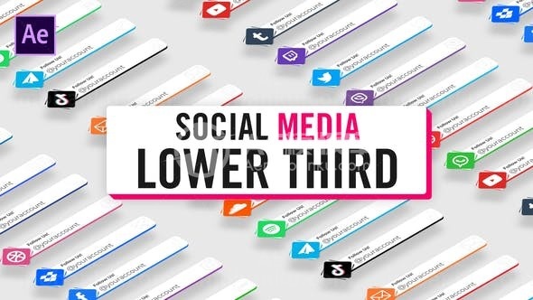 社交媒体栏目字幕包AE模板