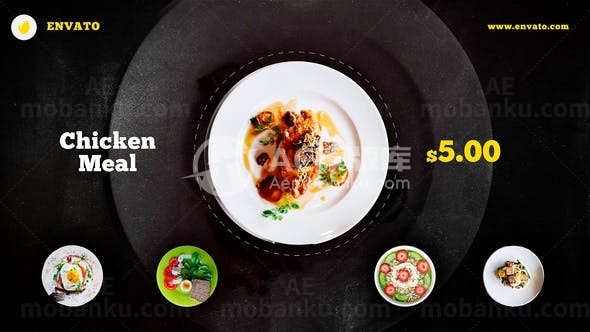 美食菜单销售宣传AE模板
