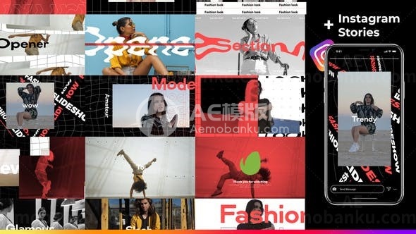 时尚动态模特广告宣传AE模板