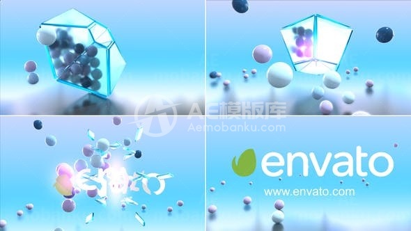 小球盒子变换标志展示AE模板