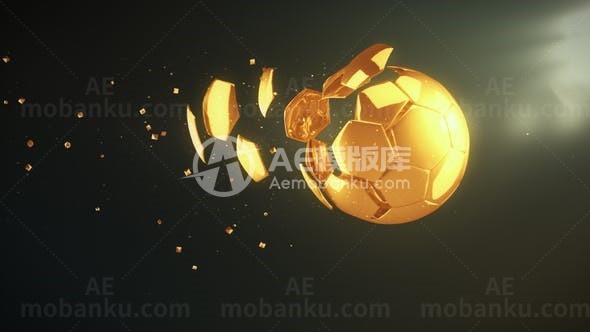 足球特效标志展示AE模板