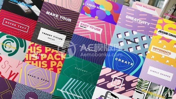 彩色简洁线条标题包AE模板