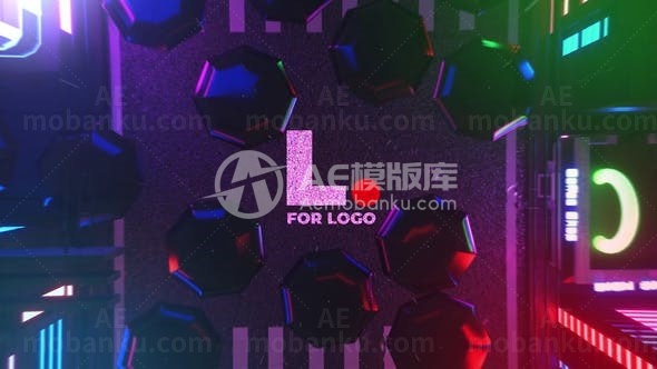 未来科技感标志展示AE模板