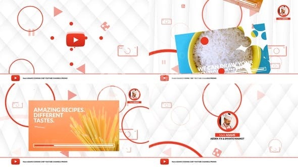 美食播主介绍片头AE模板