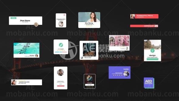 社交媒体动画版式AE模板