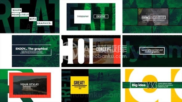 动感活力时尚板式片头AE模板