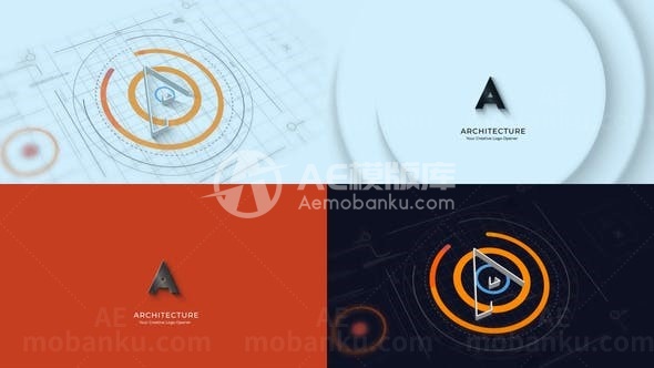 三维构建动画效果标志AE模板