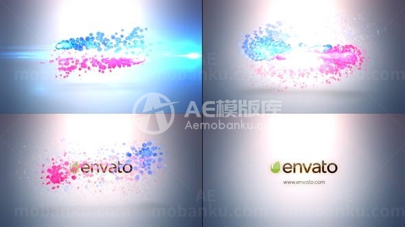 彩色粒子标志AE模板