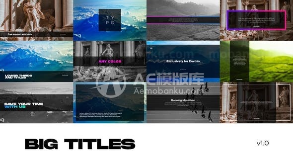 大文字字幕标题AE模板