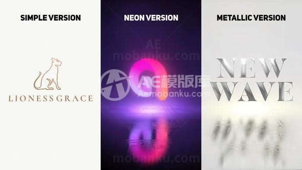 简洁转动倒影标志AE模板