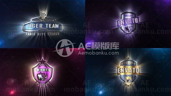 徽章标志立体展示AE模板