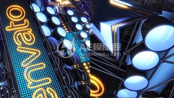 闪亮舞台效果标志AE模板