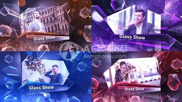 玻璃晶体特效人物展示AE模板