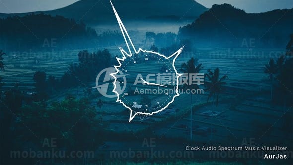 时钟样式音频可视化均衡器AE模板