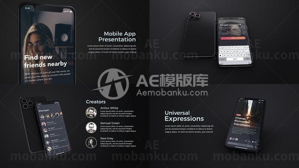 手机应用视频展示AE模板