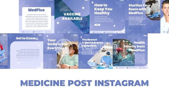 手机端医药主题图文版式AE模板