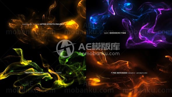 粒子流体特效背景标题AE模板