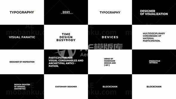 立体转动文字版式包AE模板