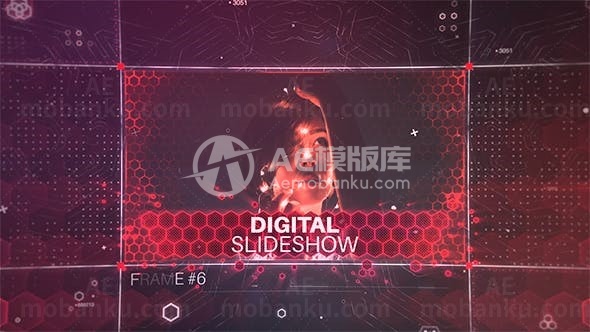 抽象数字高科技幻灯片AE模板