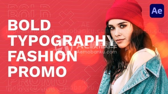 粗大文字版式时尚宣传片AE模板