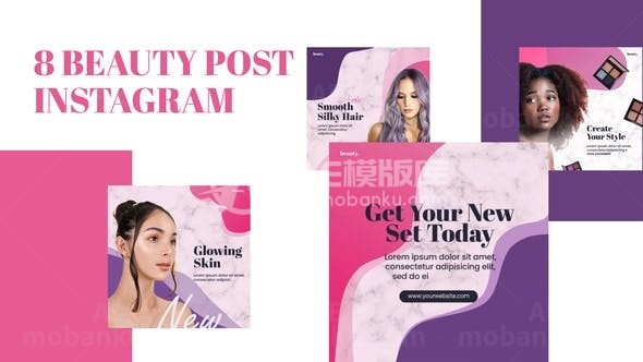 时尚美妆杂志版式AE模板