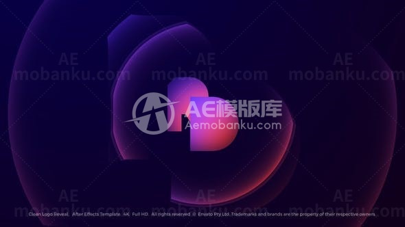 波纹特效简洁标志展示AE模板