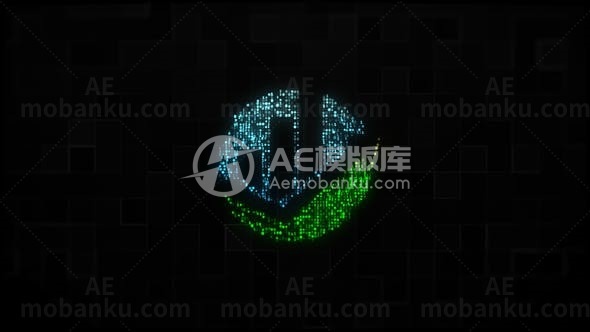 数字汇聚效果标志展示AE模板