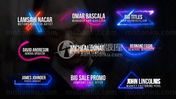 霓虹效果字幕包AE模板