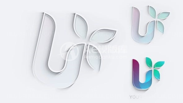 清晰线条标志展示AE模板