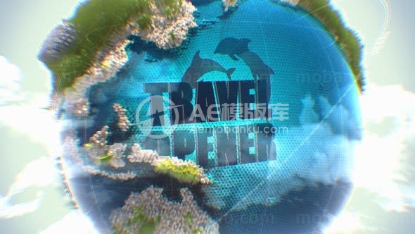 3D地球模型旅行片头AE模板