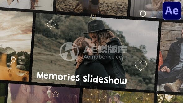 怀旧旅行照片幻灯片AE模板