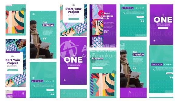 手机端现代设计版式AE模板