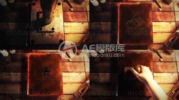 古书籍翻动效果标志展示AE模板