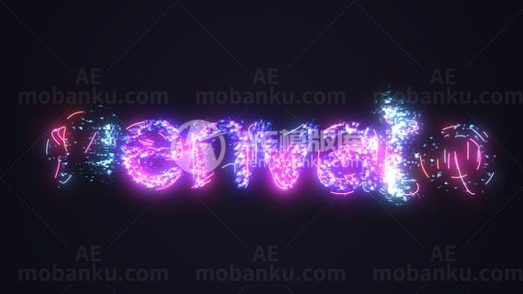 能量科技效果标志AE模板