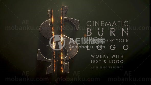 3D粉碎燃烧效果标志AE模板