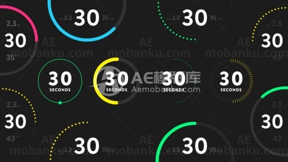 健身运动倒计时版式AE模板