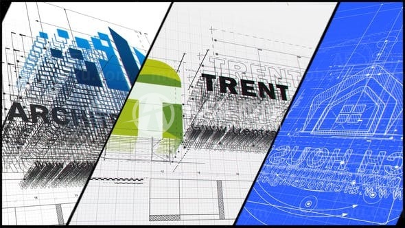 三维构建效果标志展示AE模板